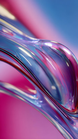 Swirling, colorful fluid shapes blend together in vibrant hues of yellow, blue, and purple, creating a dynamic visual experience against a dark backdrop.の素材