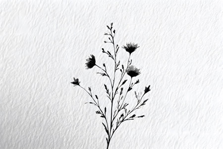 This artwork features a variety of wildflowers illustrated in black and white, highlighting the intricate details of each bloom. The design celebrates the simplicity and elegance of nature.の素材