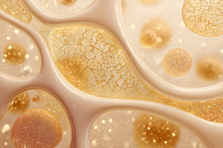 Shapes of golden and clear glass-like forms intertwine, creating an abstract and visually striking composition that captures light and movement. This artwork showcases elegance and creativity.の素材