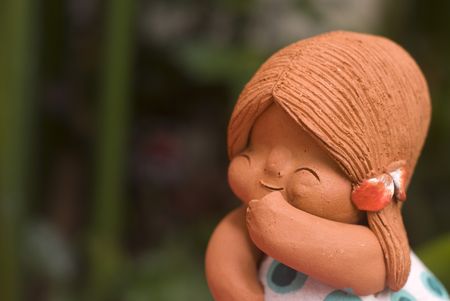 Clay dolls in thai children form for decorationの写真素材