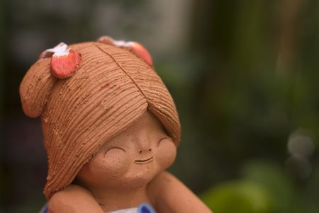 Clay dolls in thai children form for decorationの写真素材