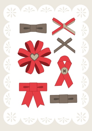 Bow set for decoration.のイラスト素材