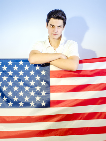 Patriot American flag background, United States citizen conceptの写真素材