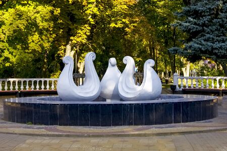 Rostov-on-Don,Russia - October 14,2012: Lira fountain on Pushkinskaya street in Rostov-on-Don.のeditorial素材