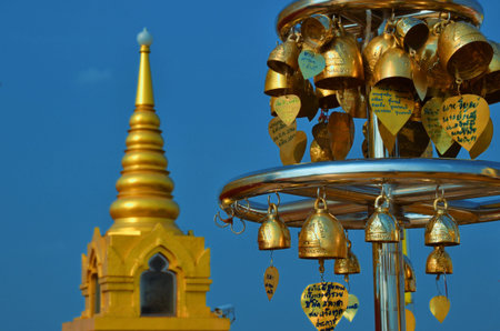 Golden prayer bell in Bangkok