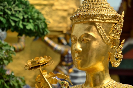 golden guard in Wat Phra Kaewの写真素材
