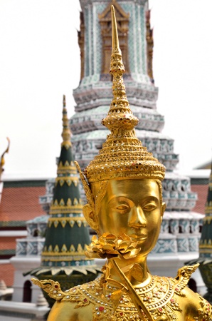golden guard in Wat Phra Kaewの写真素材