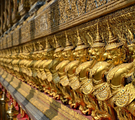  Guard Temple of The Emerald Buddha Wat Phra Kaew Bangkok Thailand の写真素材