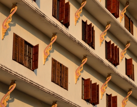 chiang mai temple windowの写真素材