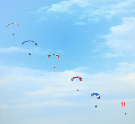 six paraglidersの写真素材