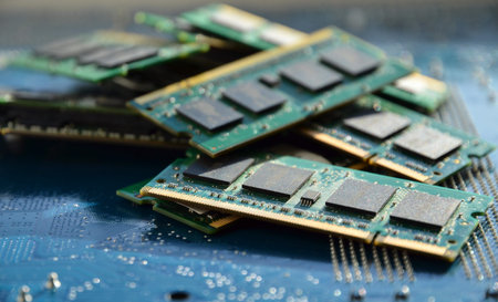 Pile of computer memory details