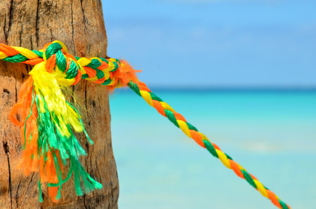 color ful rope on poleの写真素材