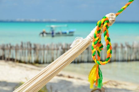 hammock with color full ropeの写真素材