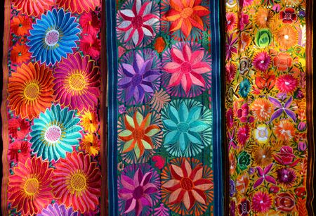 Traditional handmade mwxican fabricの写真素材