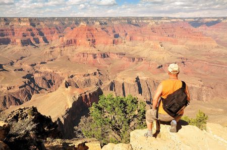men in grand canyonの写真素材