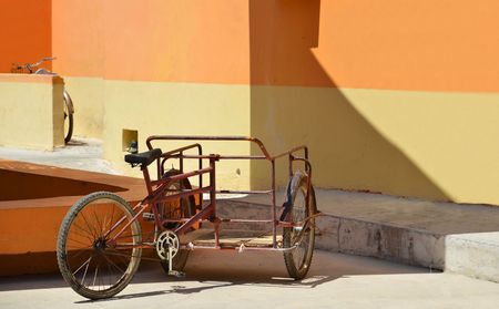 Three weel bicycle in mexicoの写真素材