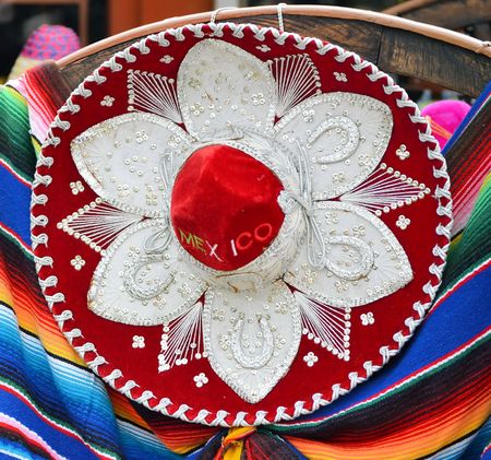 Colorful Mexican sombrero souvenirsの写真素材