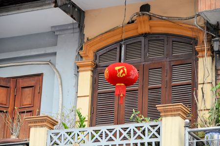 hanoi red lampの写真素材