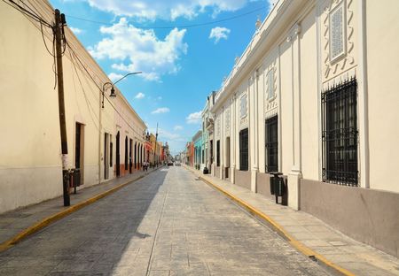 Merida City in Mexico colonial architectureの写真素材