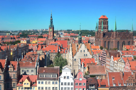 Top view on Gdansk (Danzig)old town in Poland