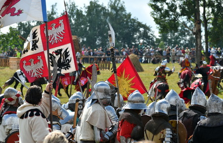 Grunwald, Poland - July 14th 2018: Battle of Grunwald 1410 reenactmentのeditorial素材