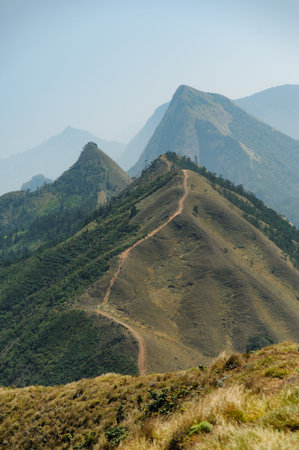 South indian mountain landcape from meesapulimala peak