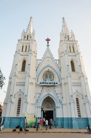 Saint Mary's Catholic Cathedral church exterior architecture 23 february 2018 Madurai, India