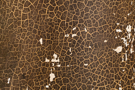 Ancient cracked wall texture of old paint. brown and yellow colored background