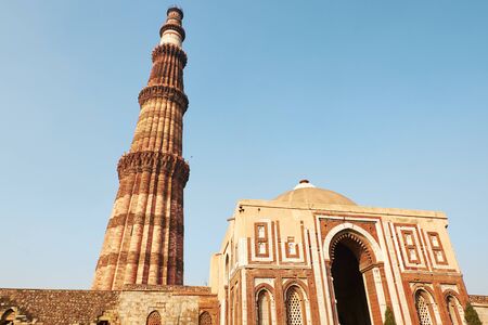 Qutub Minar - talles minaret in the world. Delhi, India, 03.12.2019の写真素材