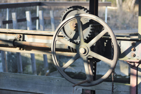 Gear Wheel detail view / Old flood control system,
