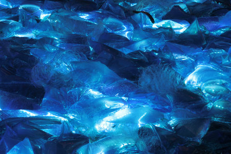 Blue waves background lit plastic / Texture & background for art work