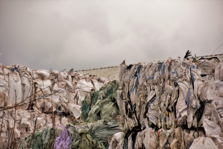 Waste products are recycled during recycling (waste recycling)の写真素材