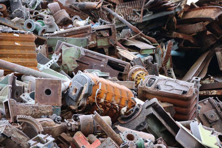 Scrap metal is collected for reuseの写真素材