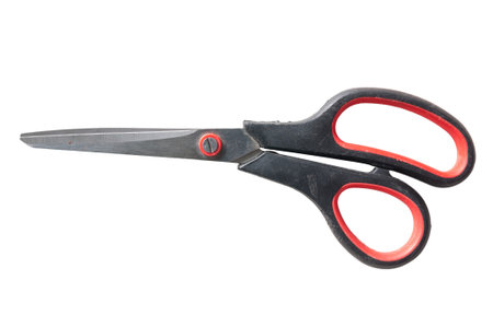 New black scissors on a white background
