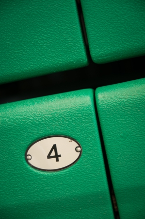 Numbers tell the seats of those who came to watch sportsの写真素材