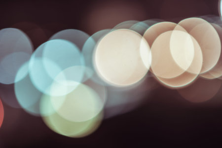 Bokeh light of the lamp in the night