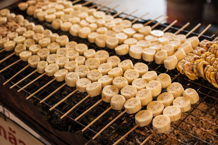 Grill Bananas in Thailand.It isThailand dessertの写真素材