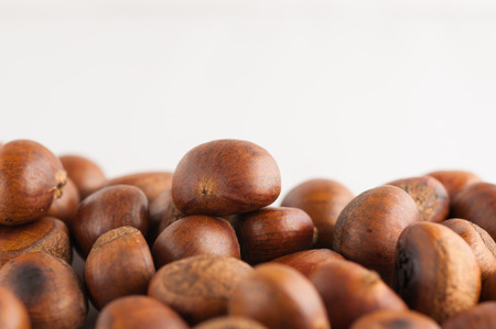 Sweet chestnuts spilled out from the papar bagの写真素材