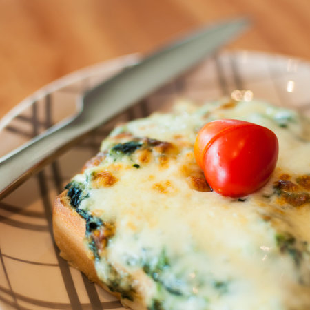 Fried Toast with spinach and cheese