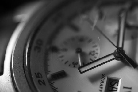 Closeup wristwatch on black backgroundの写真素材