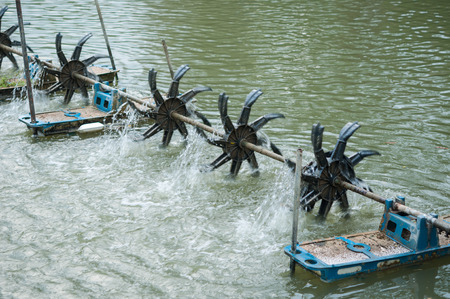 Water turbine for increasing oxygen in the waterの写真素材