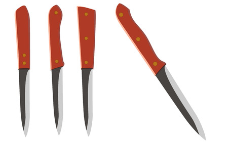 collection of knife on white backgroundのイラスト素材