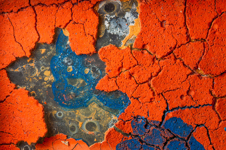 Shattered surface of the dehydrated watercolour.の写真素材