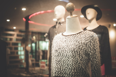 Female mannequins inside a fashion house, Color Effectの写真素材