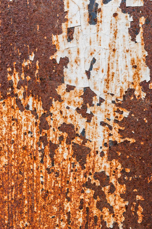 Iron rusty artistic wall peeling paint for background