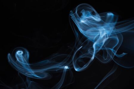 movement of smoke on black background, smoke background, abstract smoke on black backgroundの写真素材