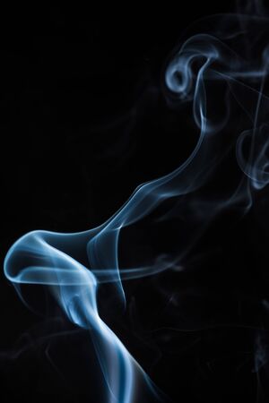 movement of smoke on black background, smoke background, abstract smoke on black backgroundの写真素材
