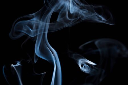 movement of smoke on black background, smoke background, abstract smoke on black backgroundの写真素材