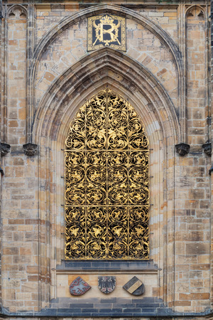 Golden Gate of St. Vitus cathedral in Pragueの写真素材