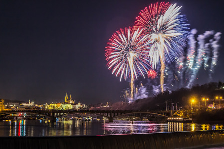 New Year fireworks in Pragueの写真素材